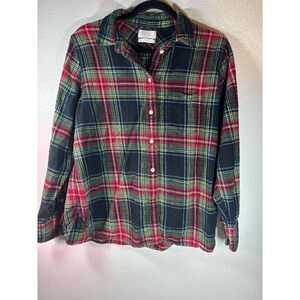 J. Crew Classic Midweight Flannel Shirt in Stewart Plaid. Black, Yellow, Green,